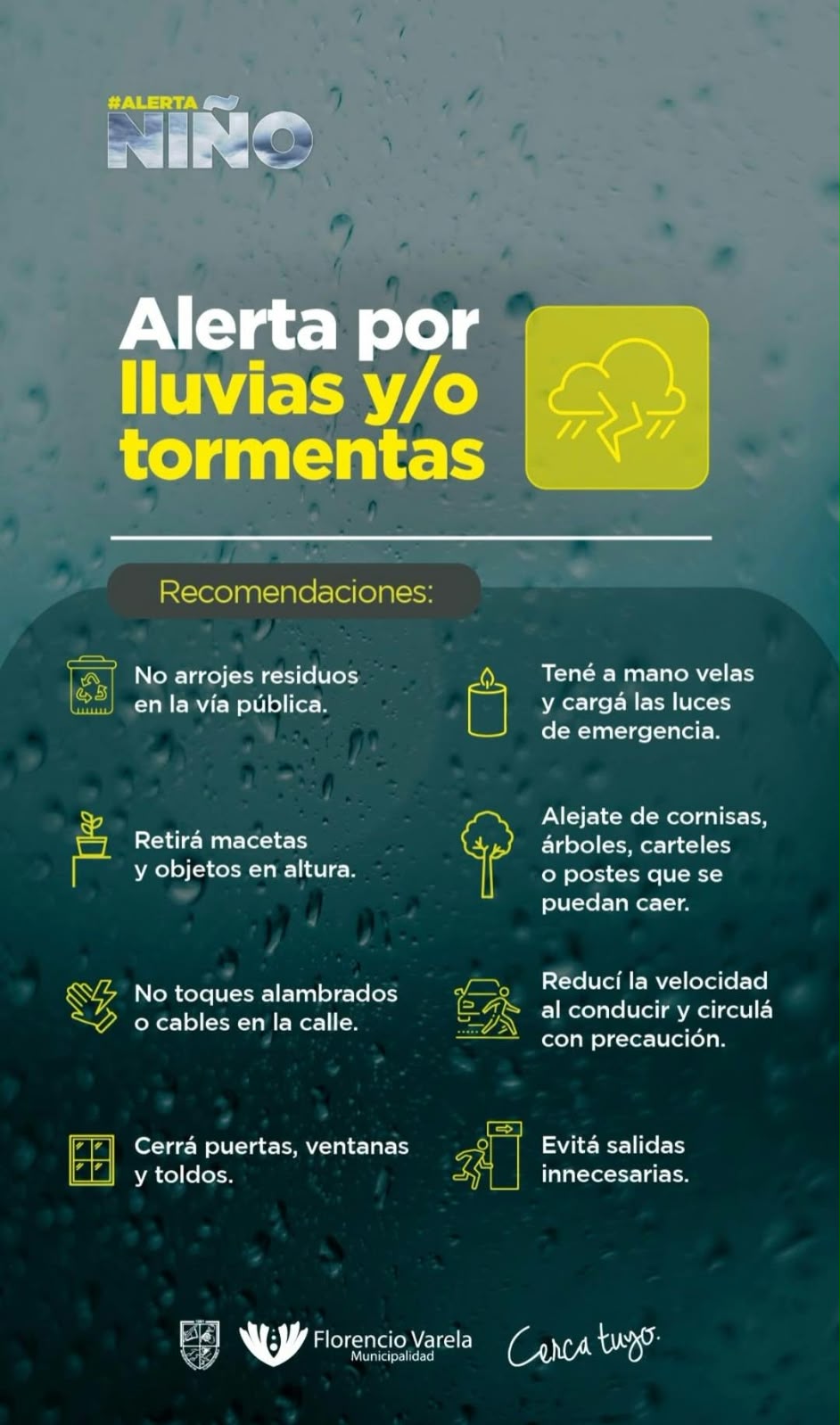 Recomendaciones ante alerta amarillo 