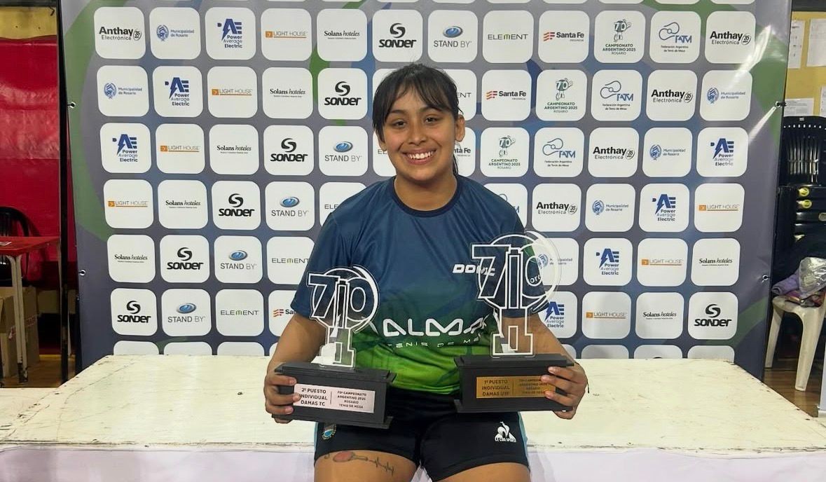 La varelense Alma Marcial, integrante de la Selección Argentina de Tenis de Mesa, clasificó al Mundial de Londres 2026