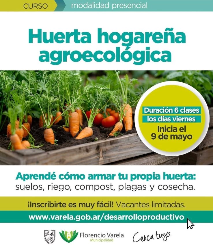 ¡No te pierdas el curso de “Huerta hogareña agroecológica”!
