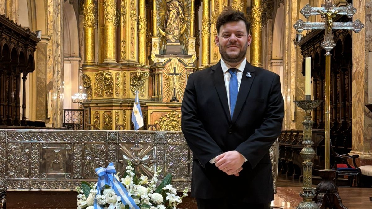 Matias Cano, docente de la Orquesta Varelense dirigió el Tedeum oficial