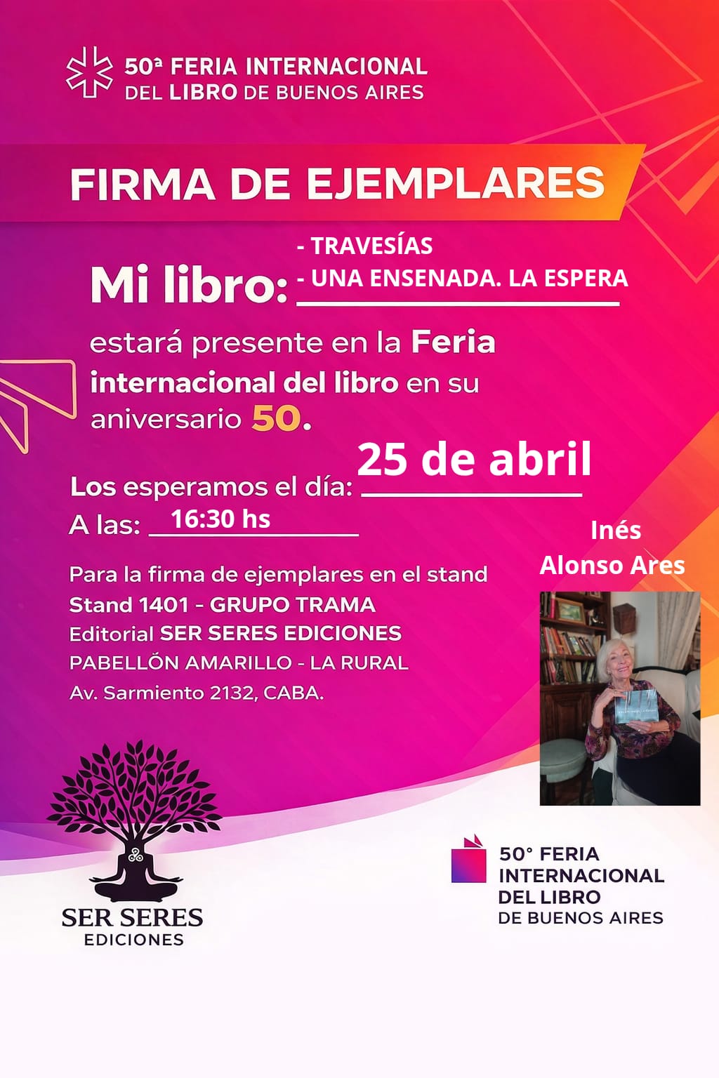 Inés Alonso Ares presentará “Una ensenada. La espera” en la 50º Feria del Libro 