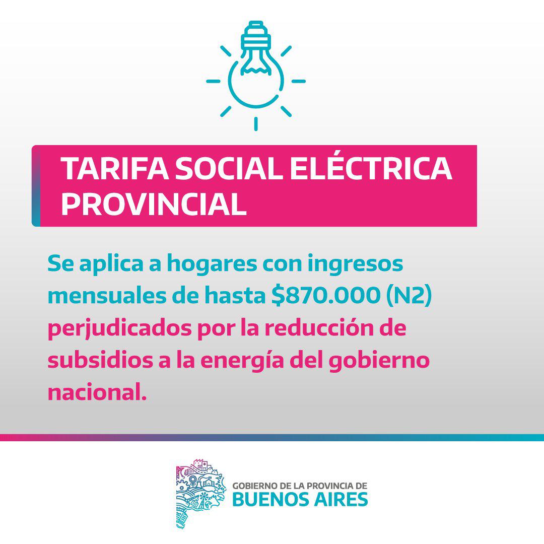 Tarifa social eléctrica provincial