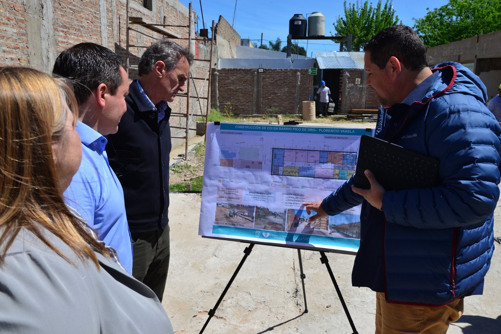Andrés Watson y Gabriel Katopodis corroboraron la reactivación de la obra en el Centro de Desarrollo Infantil de Pico de Oro