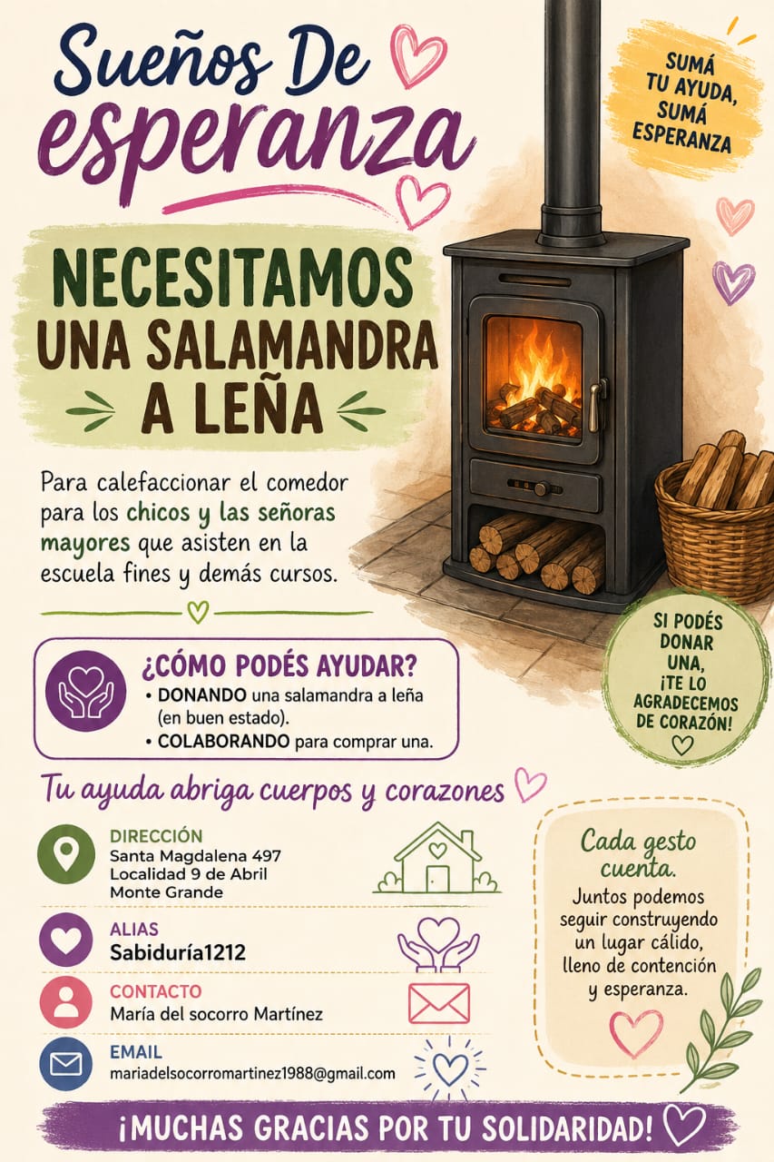El Comedor “Sueños de Esperanza” realiza una campaña para calefaccionarse 